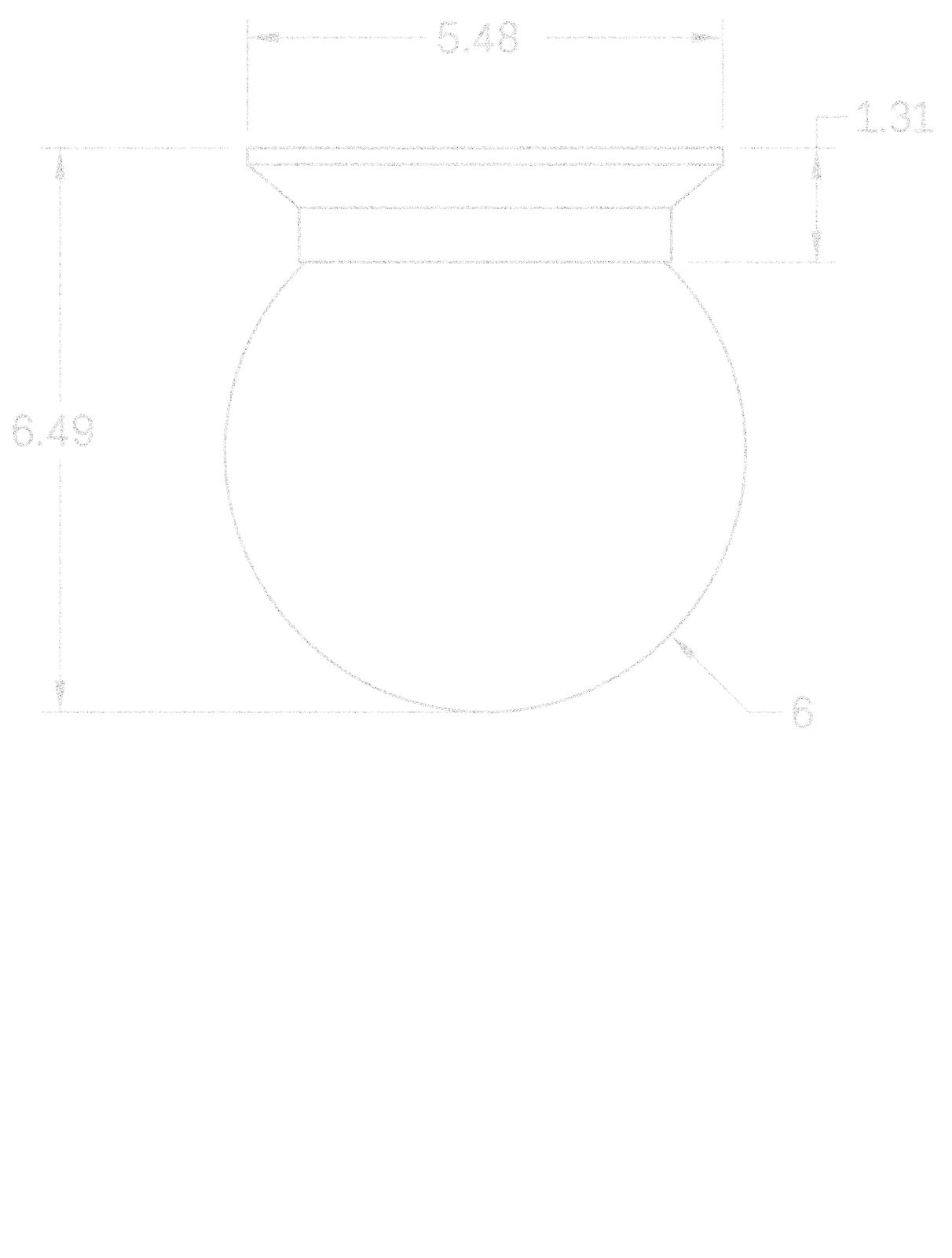 Flush Globe 06" dimensions