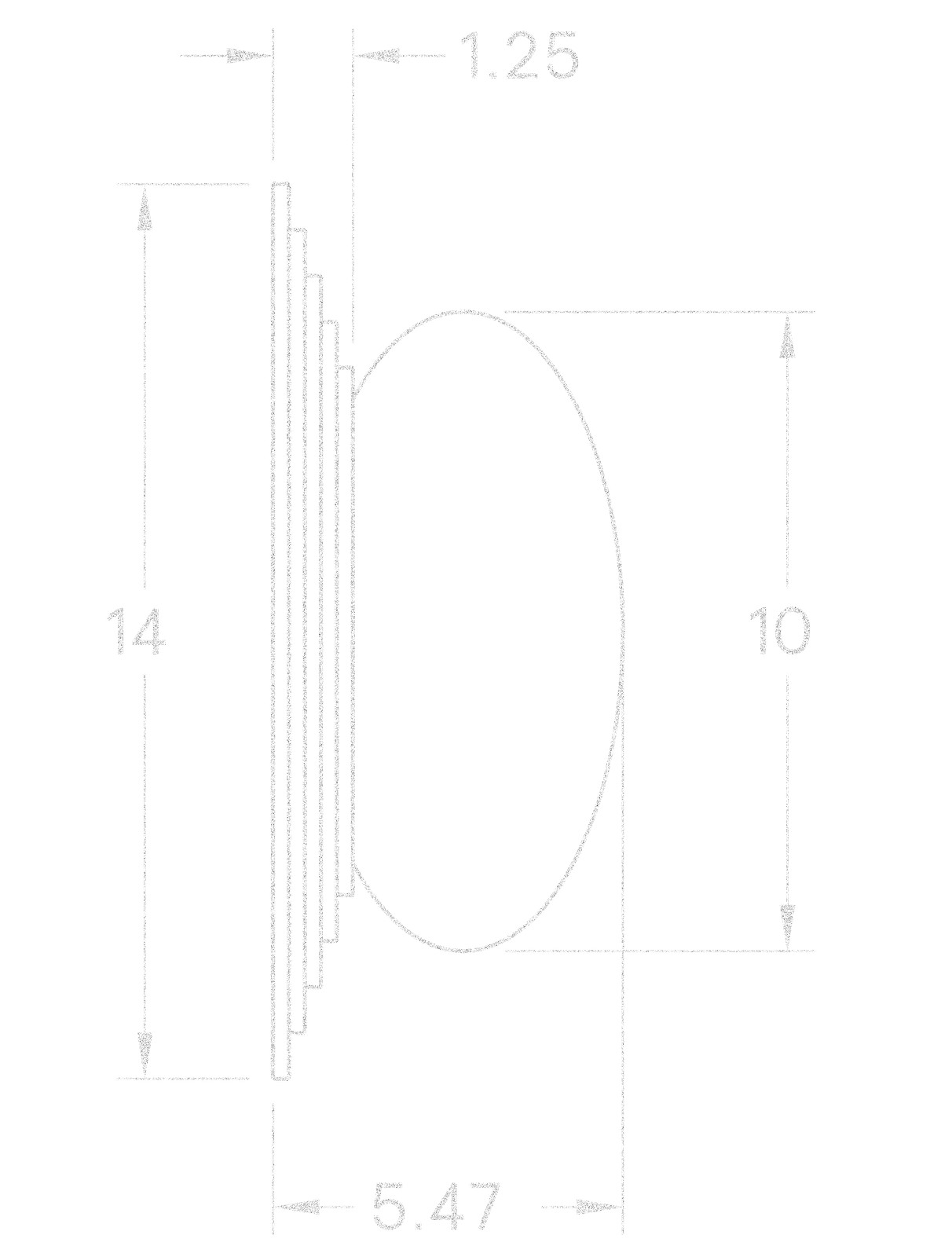 Temple 14" dimensions
