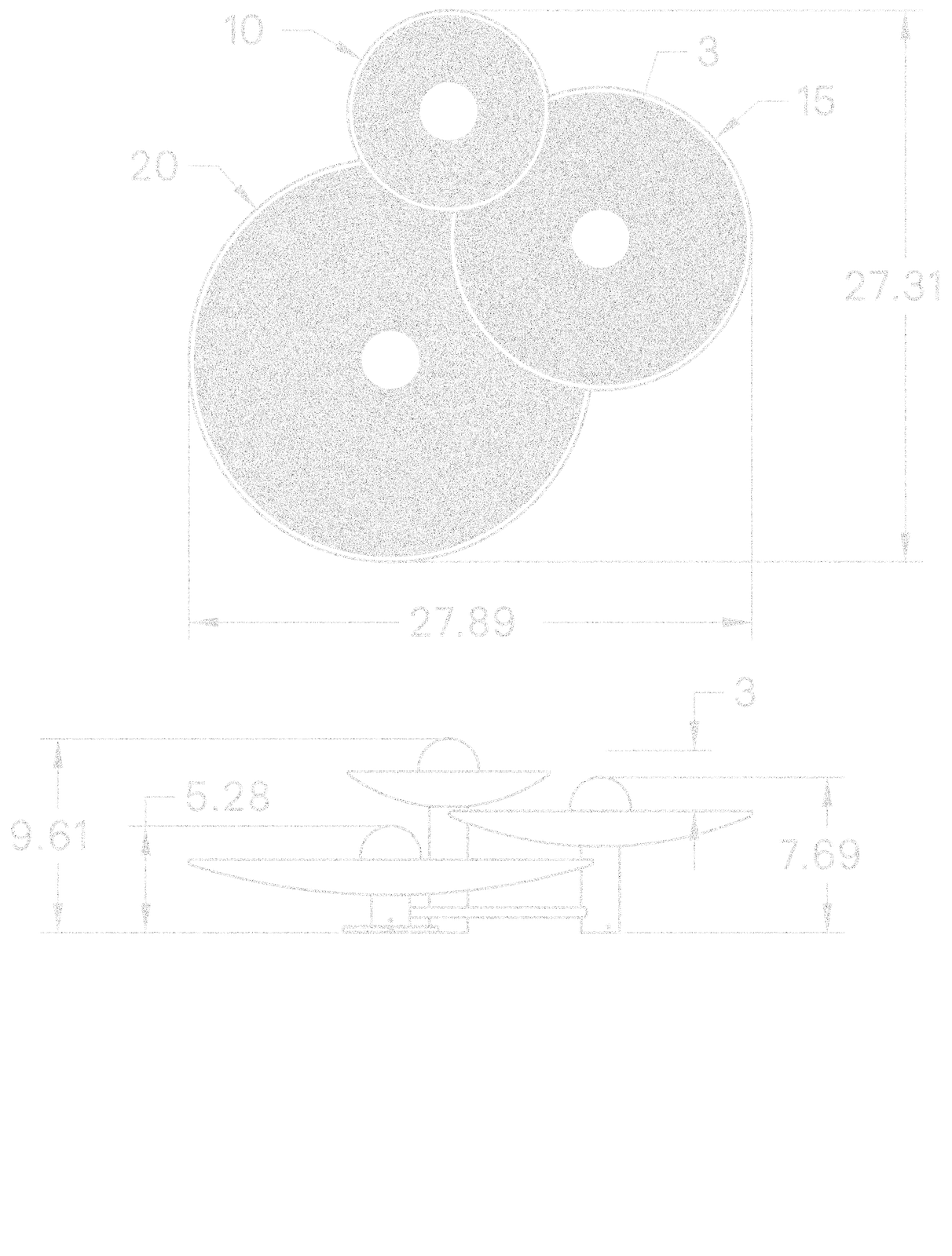Concentric Trio Ensemble dimensions