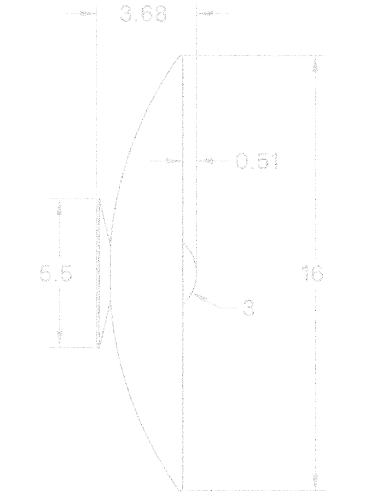 Glass Concentric 16" dimensions