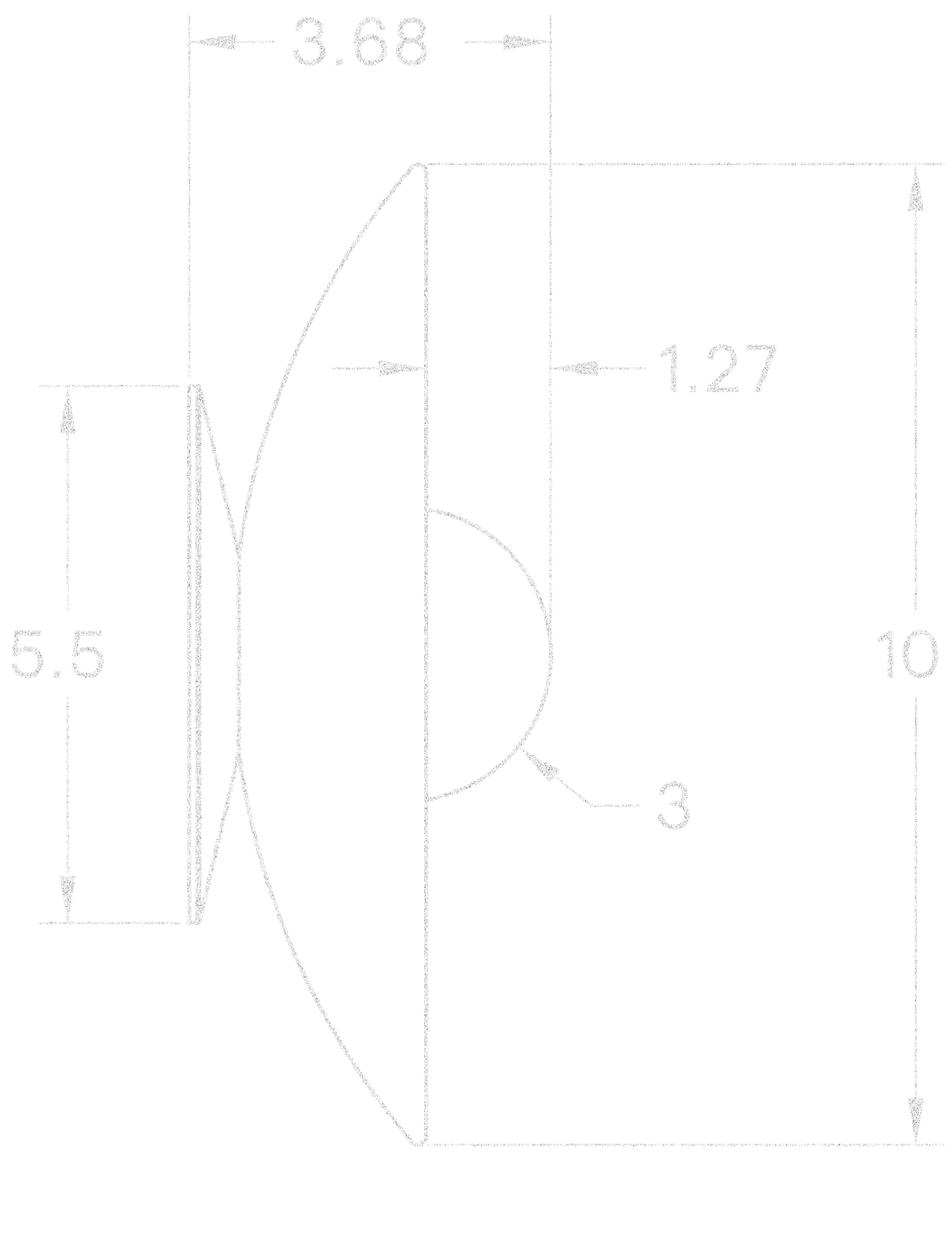 Glass Concentric 10" dimensions