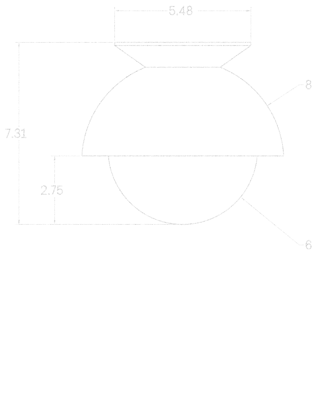 Flush Dome 08" dimensions