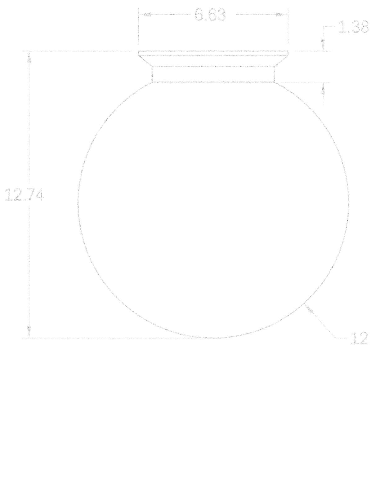 Flush Globe 12" dimensions