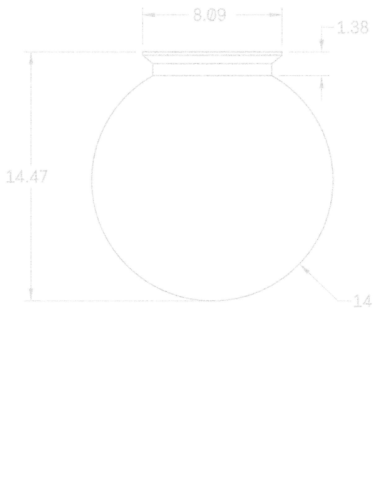 Flush Globe 14" dimensions
