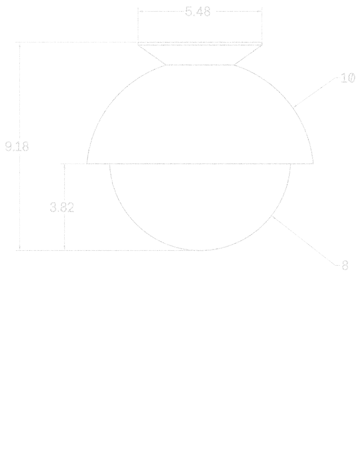 Glass Flush Dome 10" dimensions