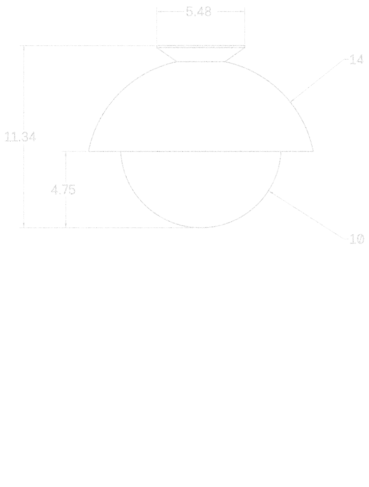 Glass Flush Dome 14" dimensions