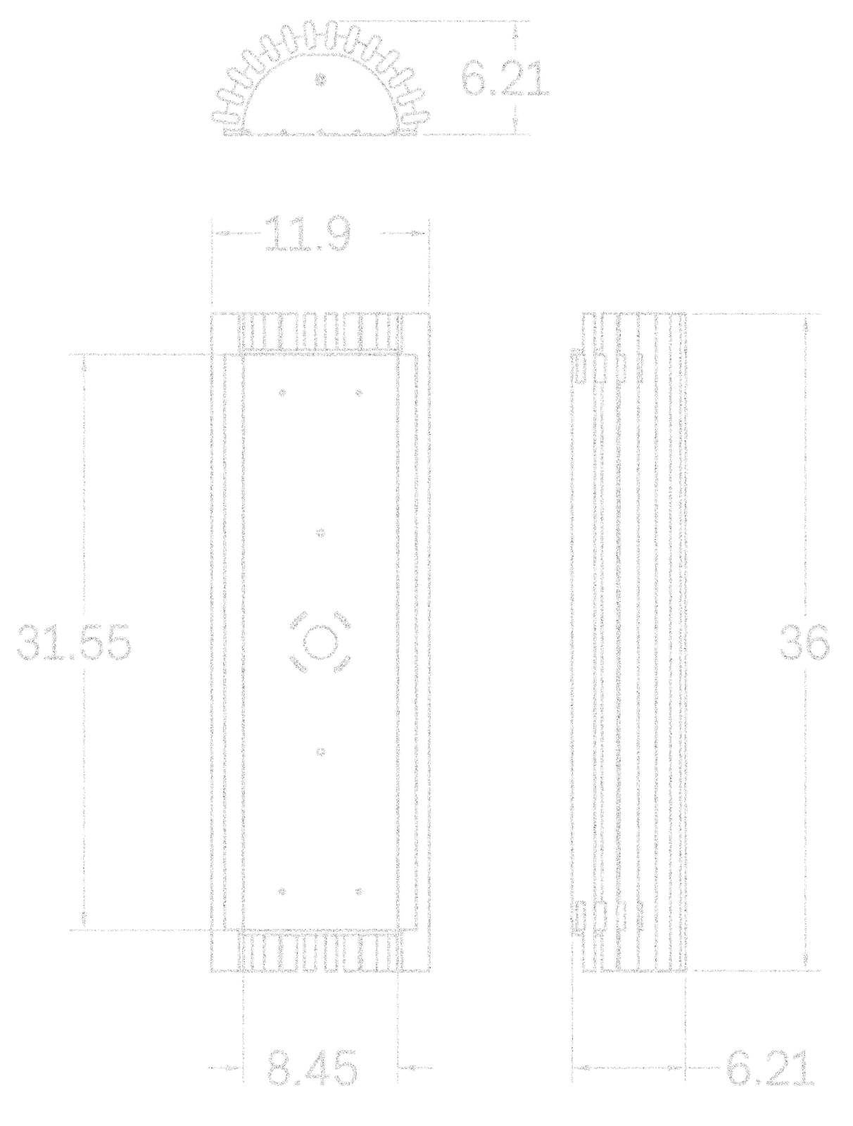 Beacon 36" Half-Round dimensions