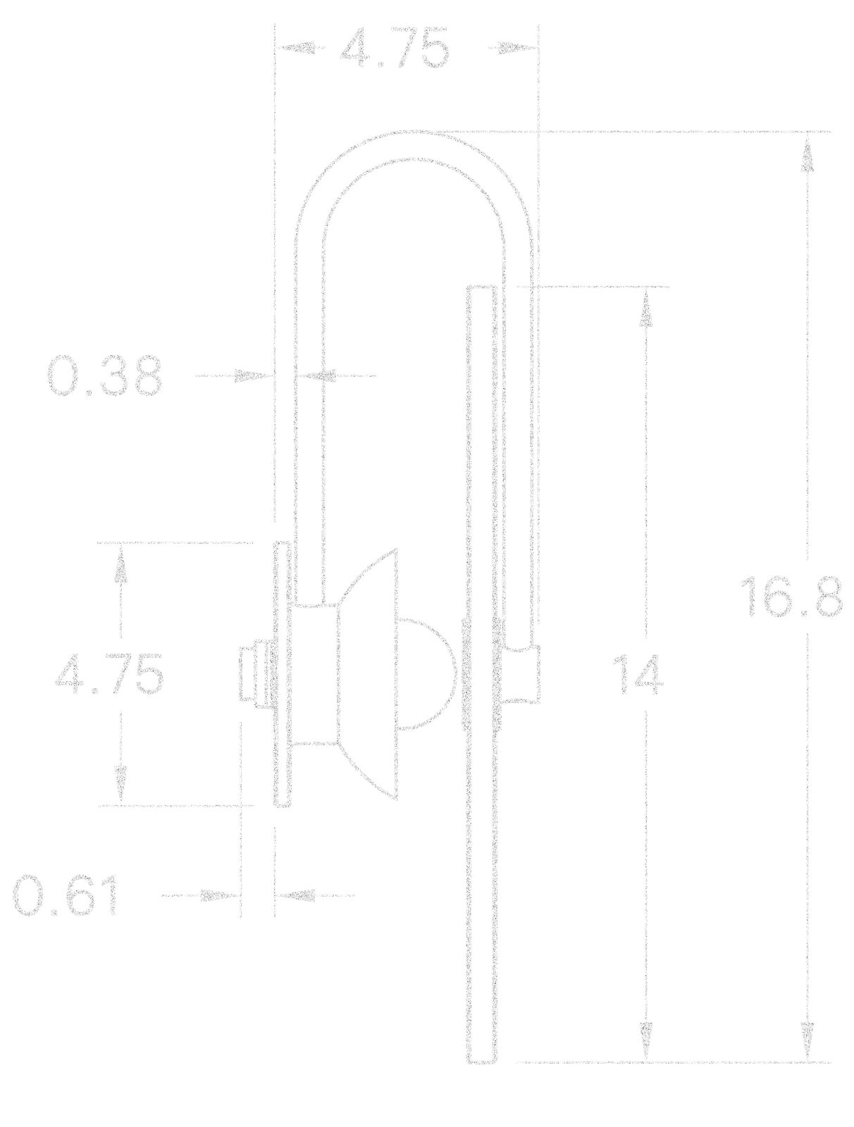 Slim Aperture - Alabaster 14" dimensions