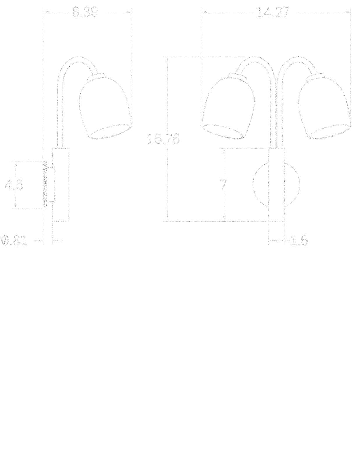 Dual Crux Sconce dimensions