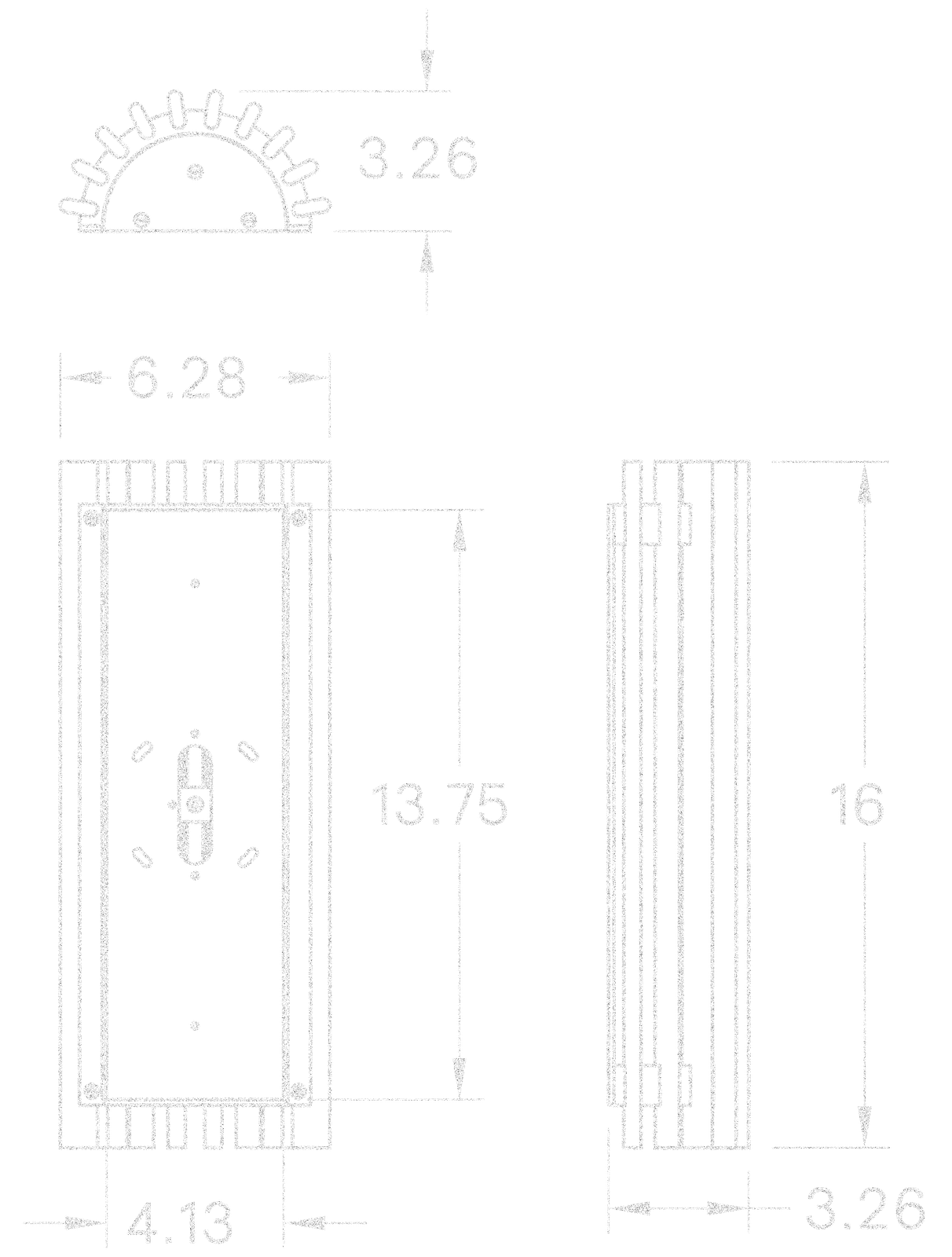Beacon 16" Half-Round dimensions