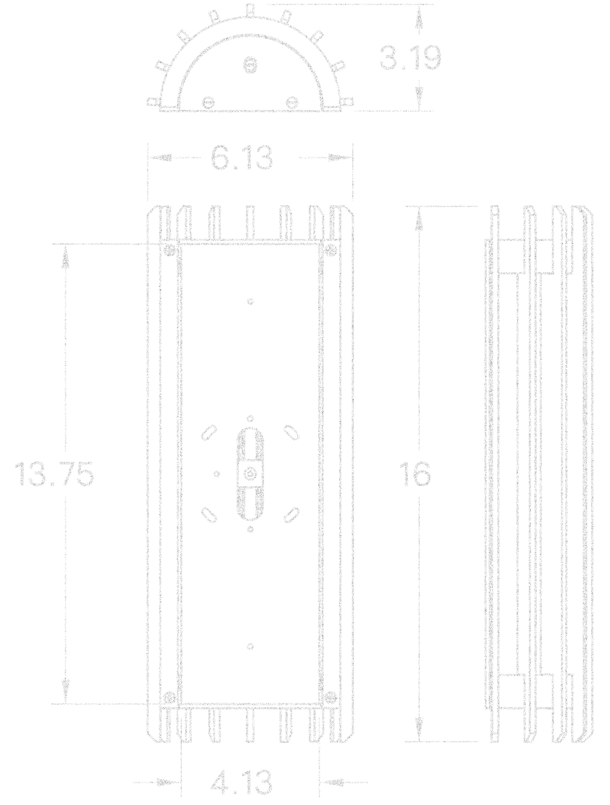 Cathedral 16" Half-Round dimensions
