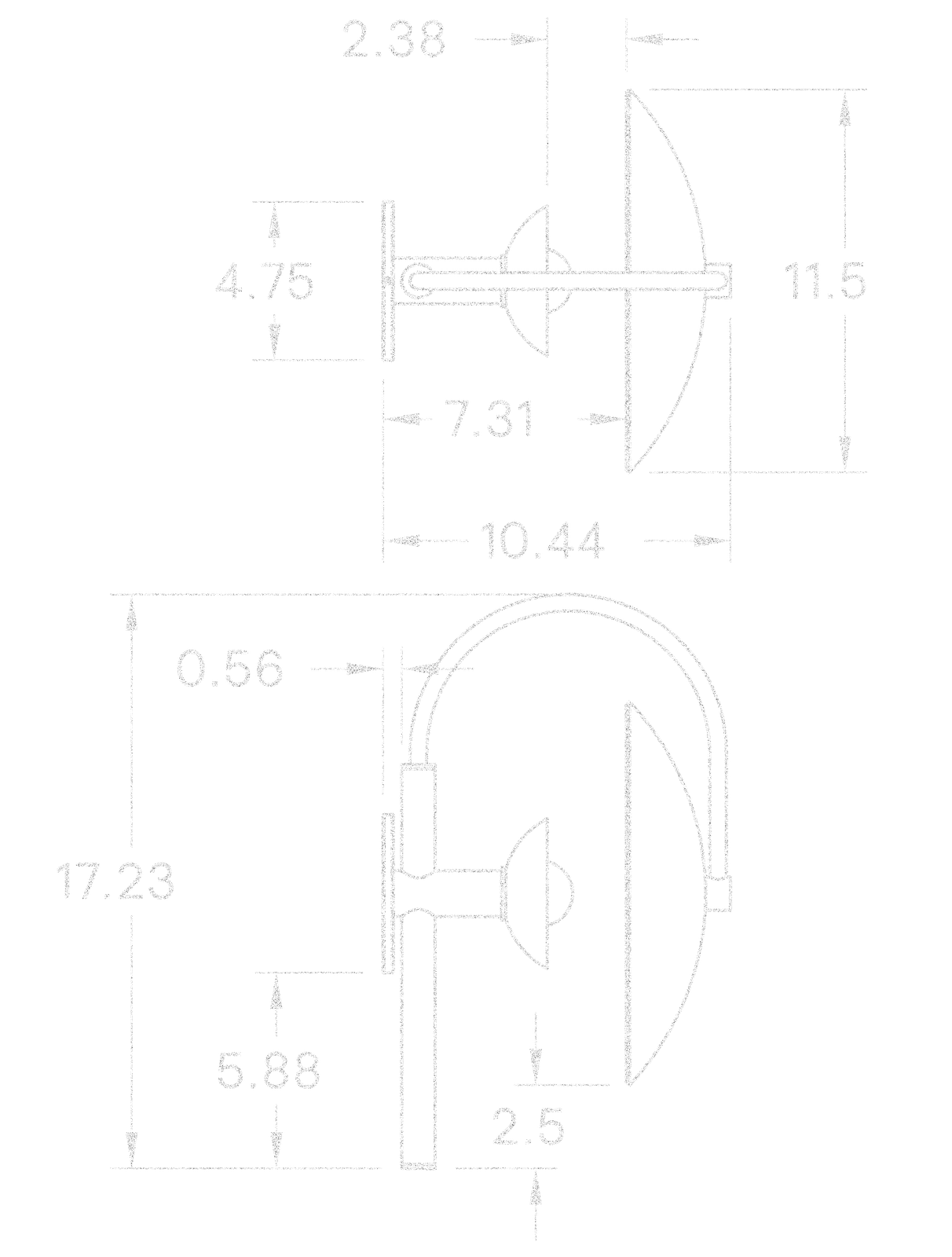 Aperture Sconce dimensions
