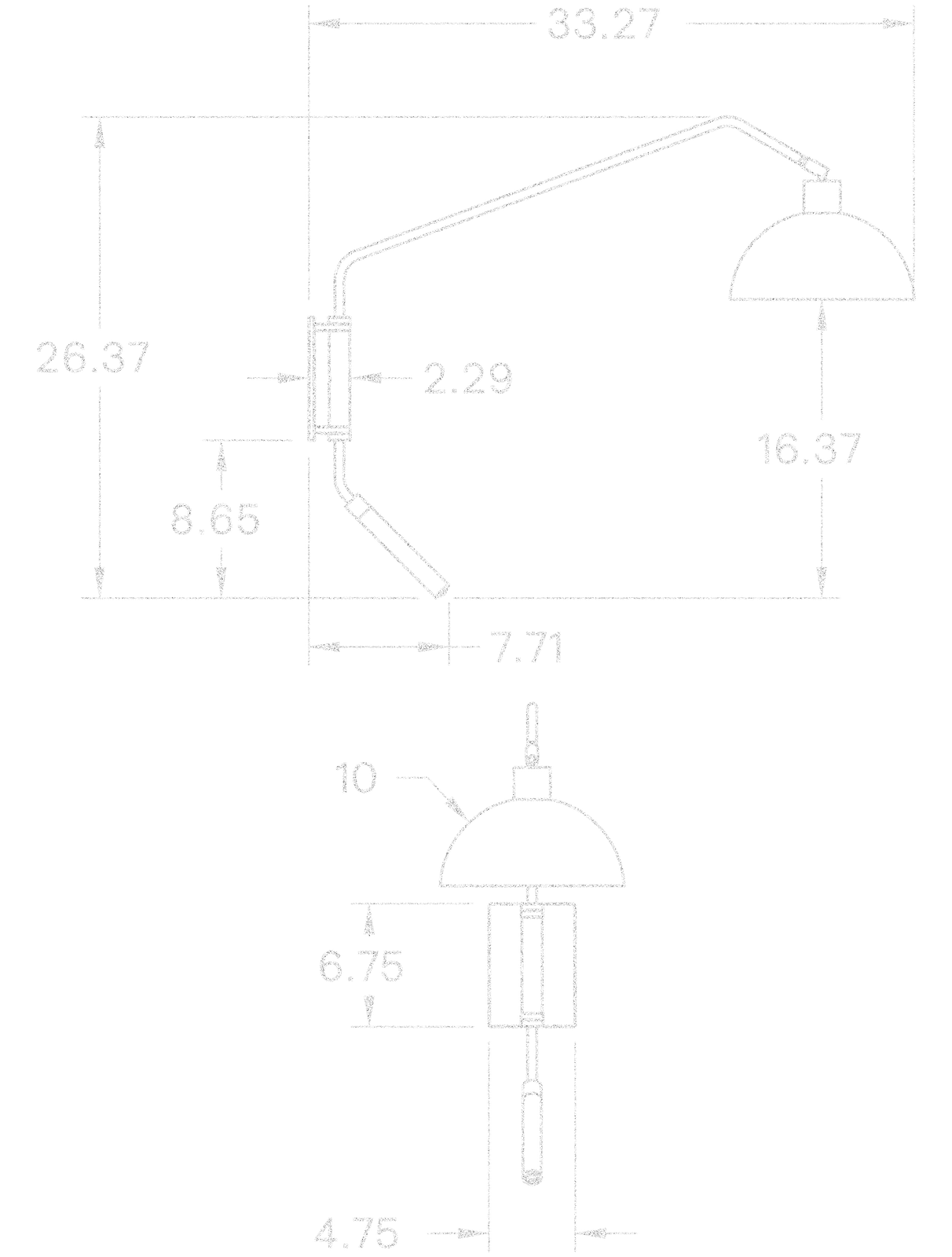 Arc Wall Lamp 33" dimensions