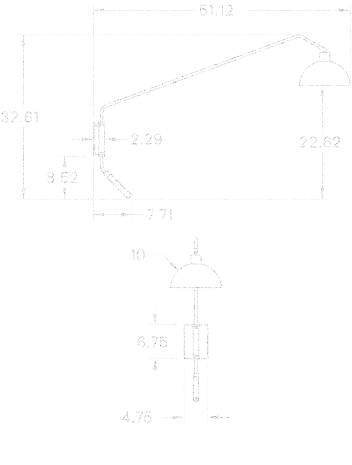 Arc Wall Lamp 52" dimensions