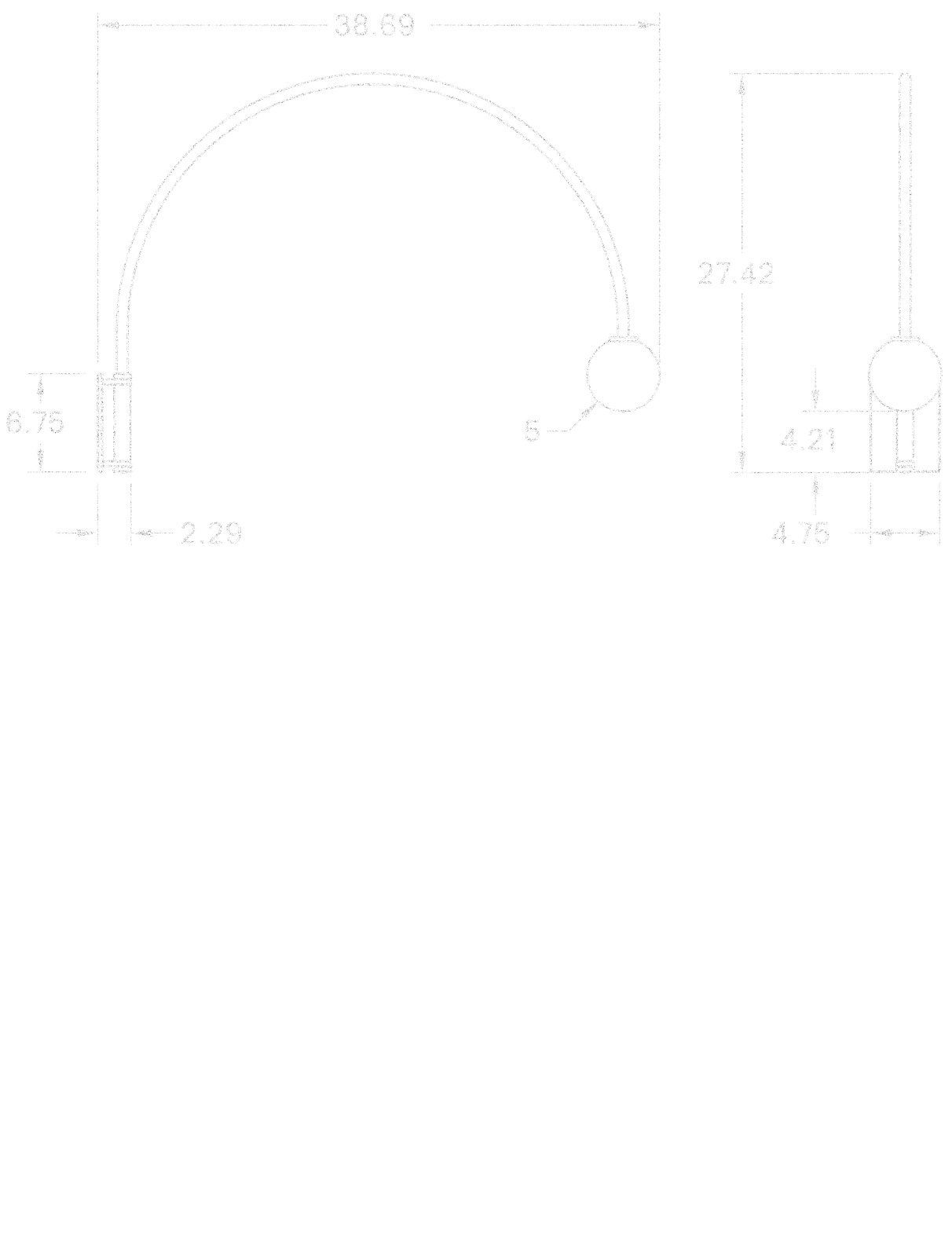Contour Wall Lamp 38" dimensions