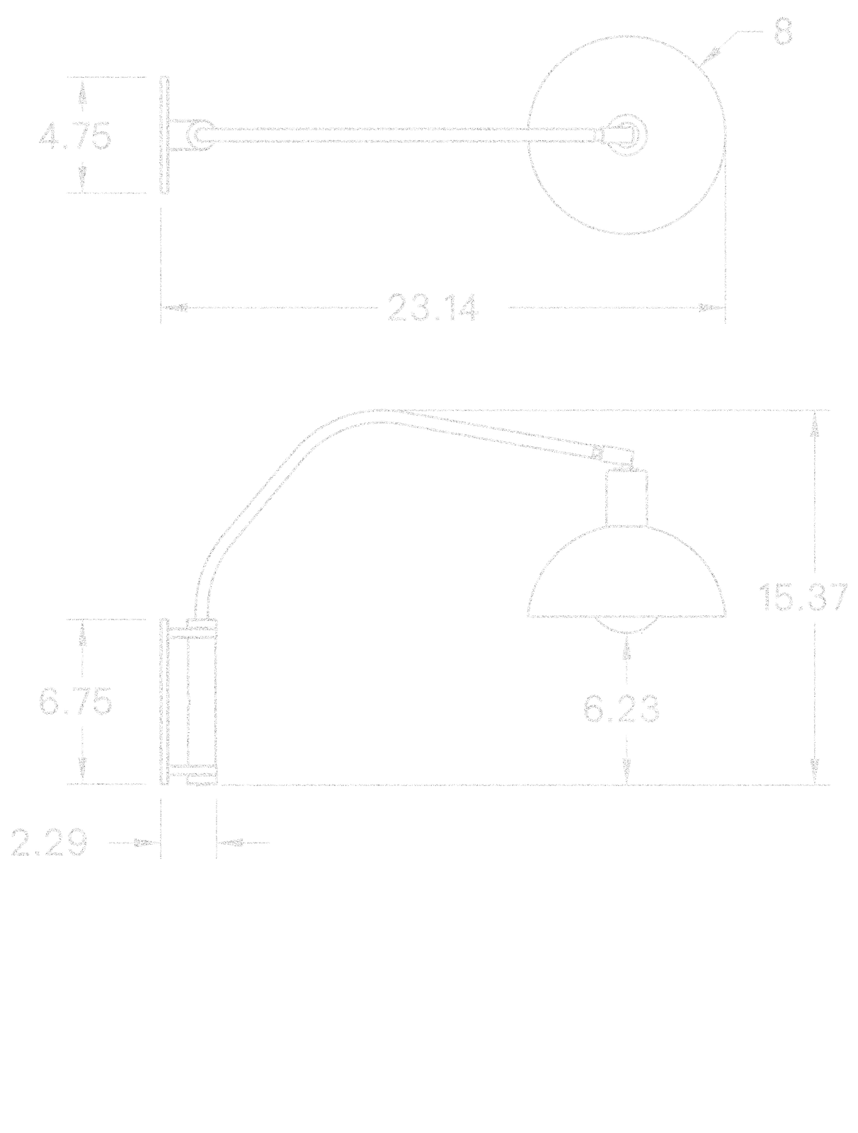 Crescent Wall Lamp 22" dimensions