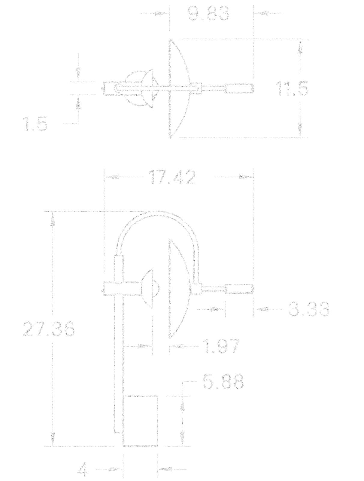 Aperture Table Lamp dimensions