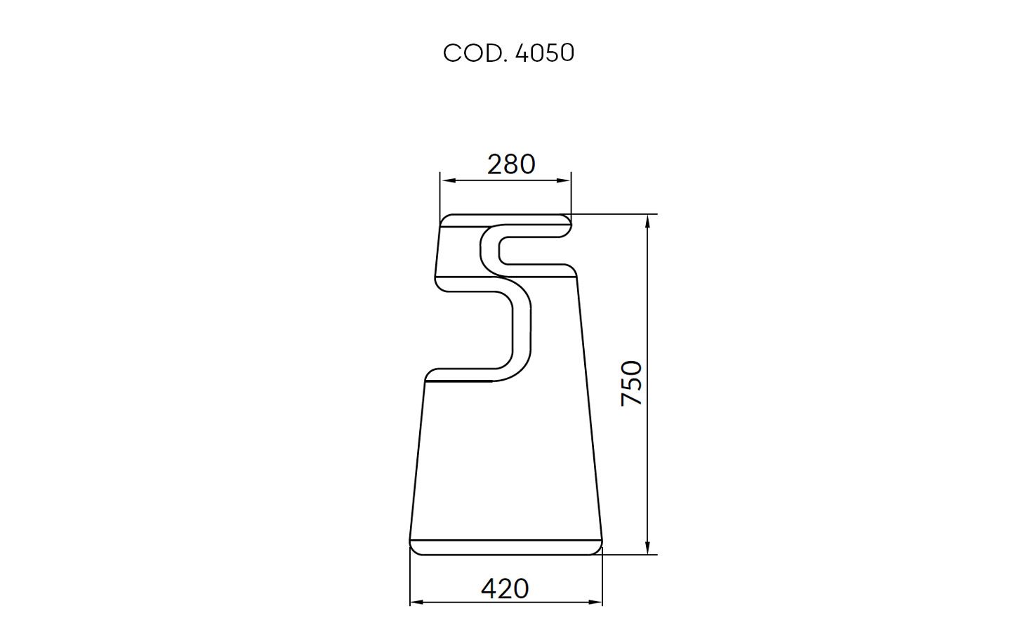 2525 Stool dimensions