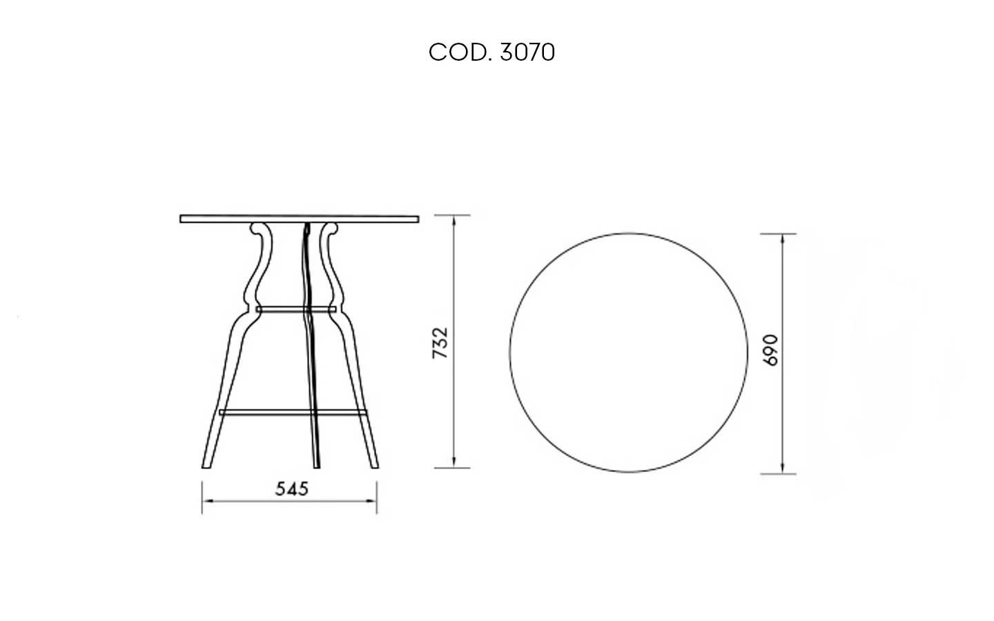 Bistrò Table dimensions