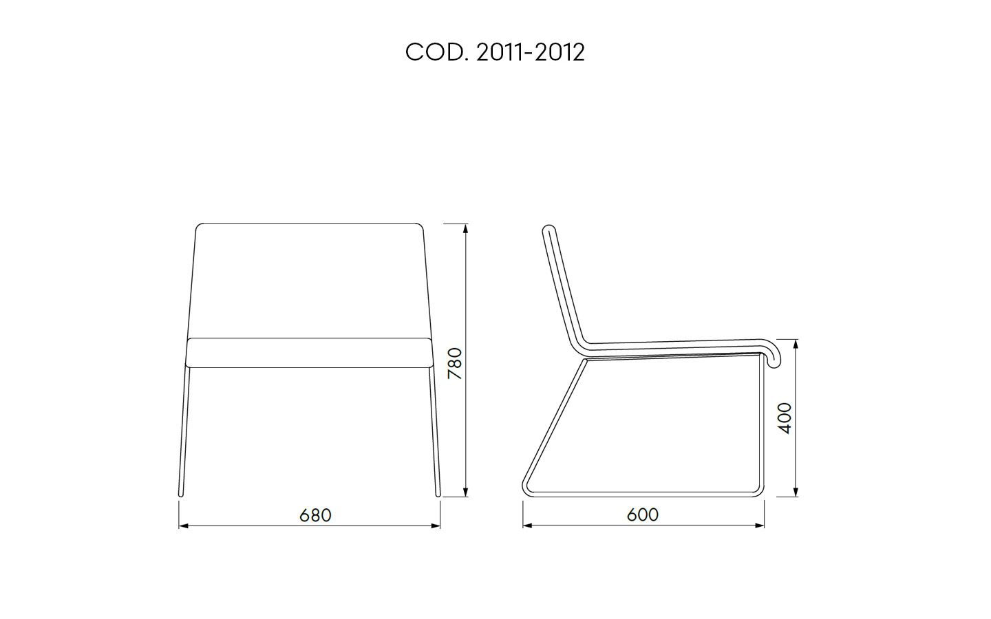 Amarcord Armchair dimensions