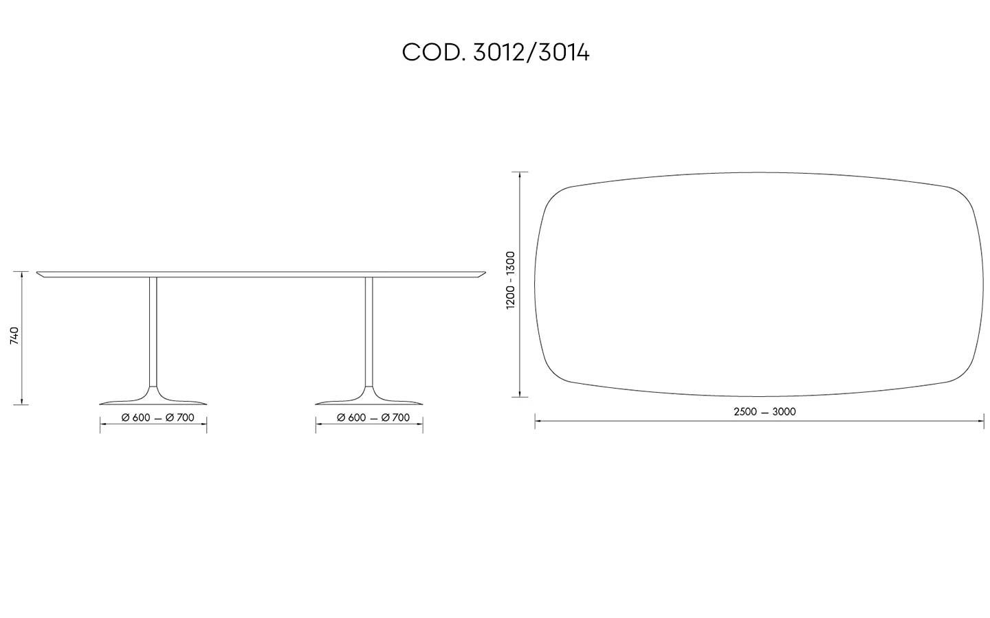 Malèna Table dimensions