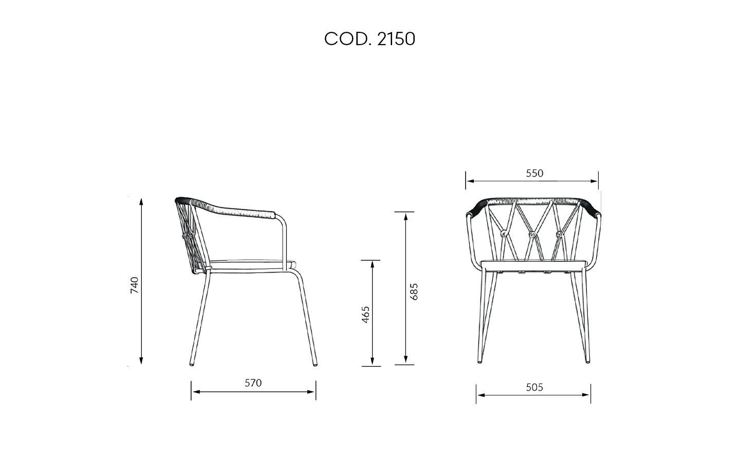 Scala Outdoor Chair dimensions
