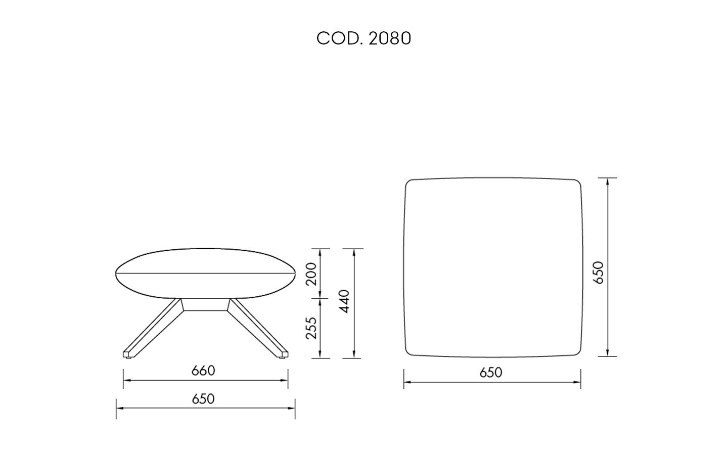X Pouf dimensions