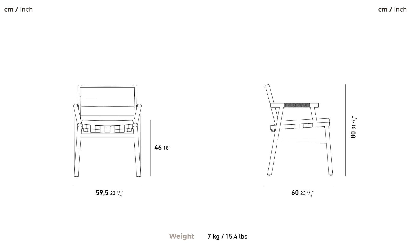 Uz Chair dimensions