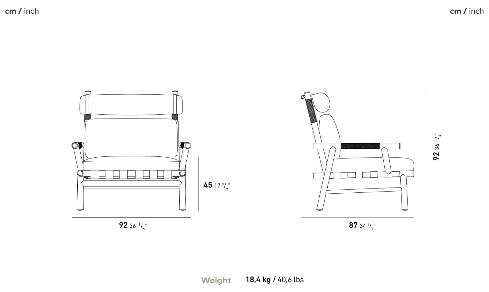 Uz Lounge Chair dimensions