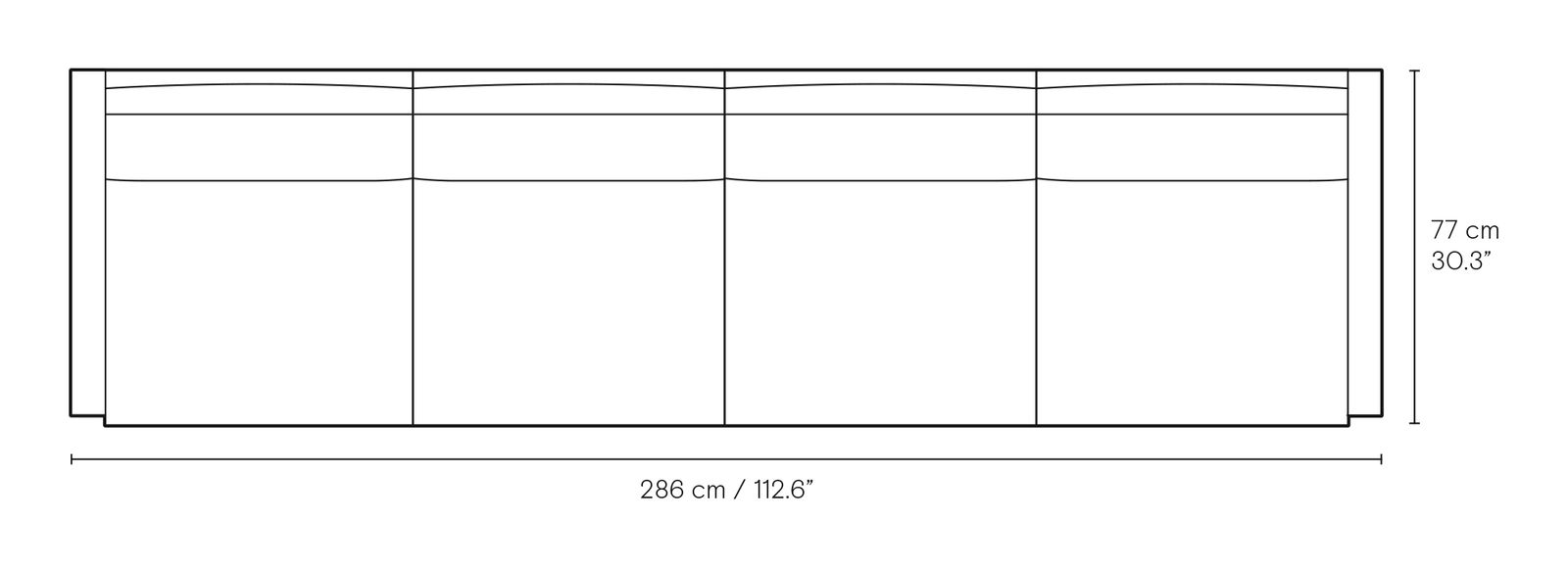 CH104 Sofa dimensions