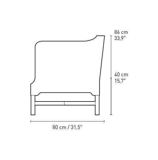 KK41181 Sofa with high sides dimensions