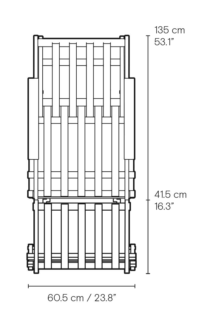 BM5565 Deck Chair with Footrest dimensions