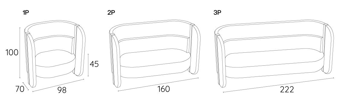 Bigala Armchair dimensions