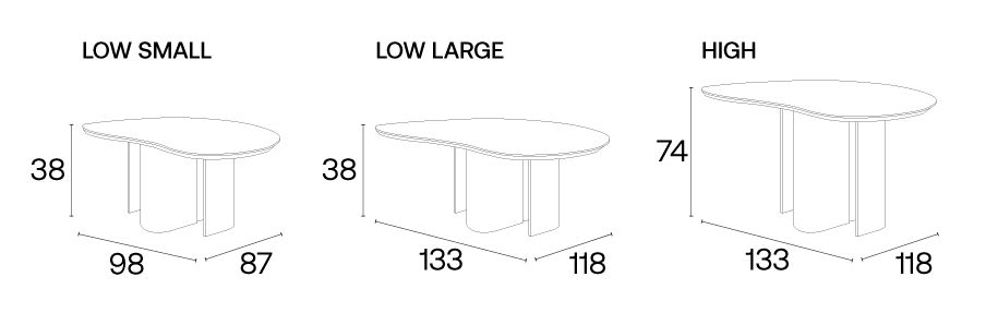 North Light Tables dimensions