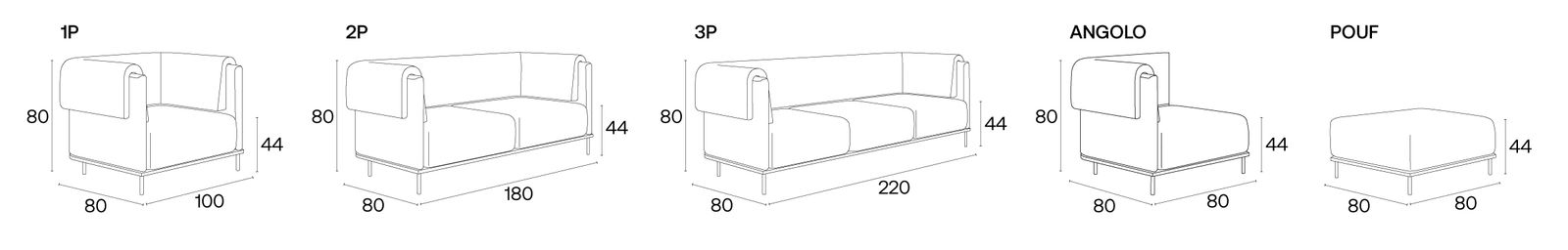 Ombra Sofa dimensions