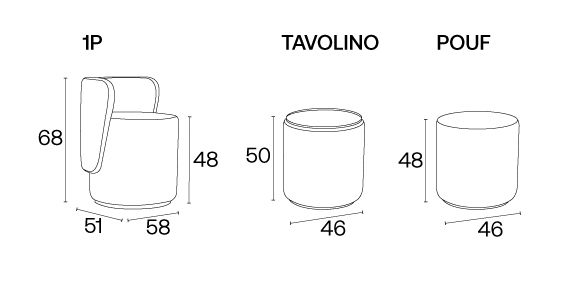 Boll Pouf dimensions