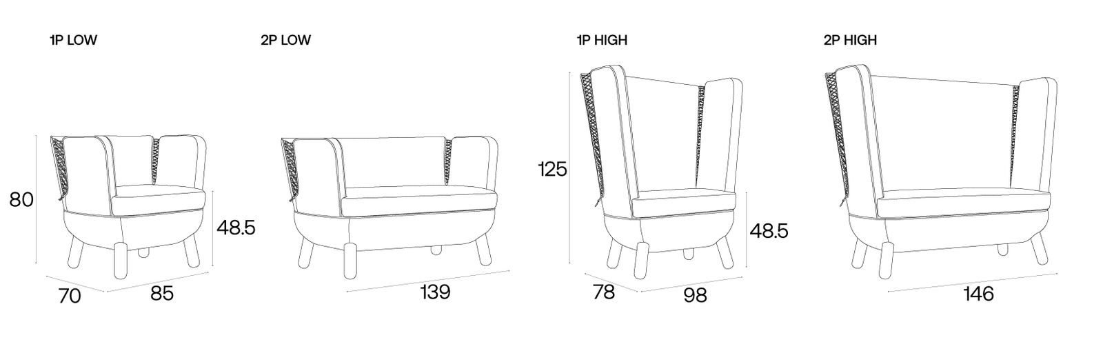 Sly Sofa dimensions