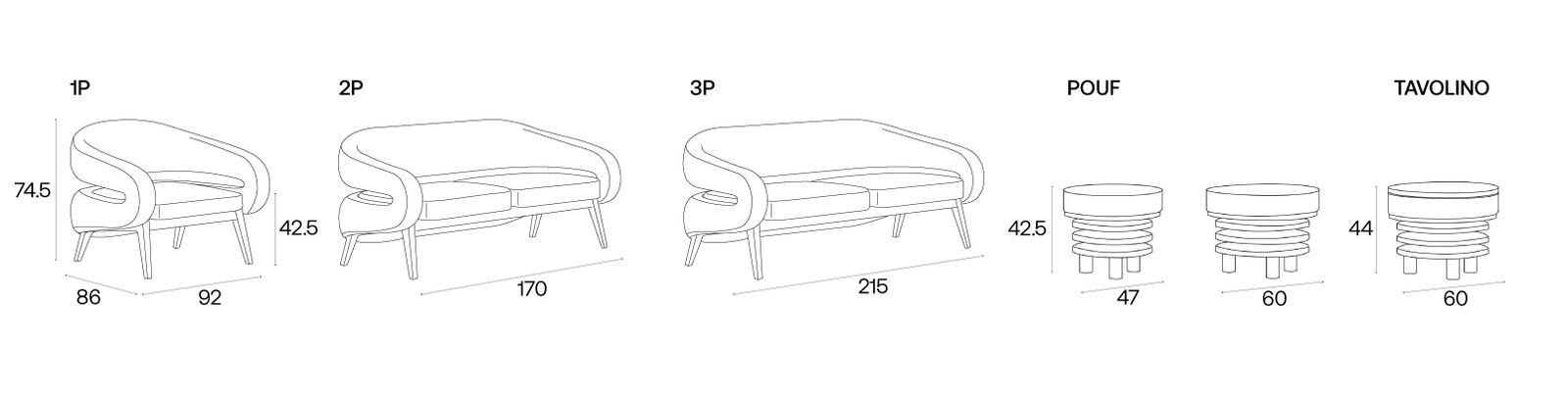 Roche Pouf dimensions