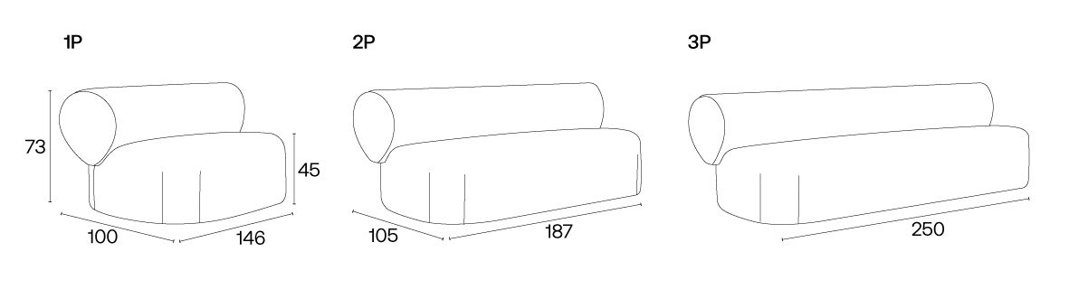 Drop Armchair dimensions