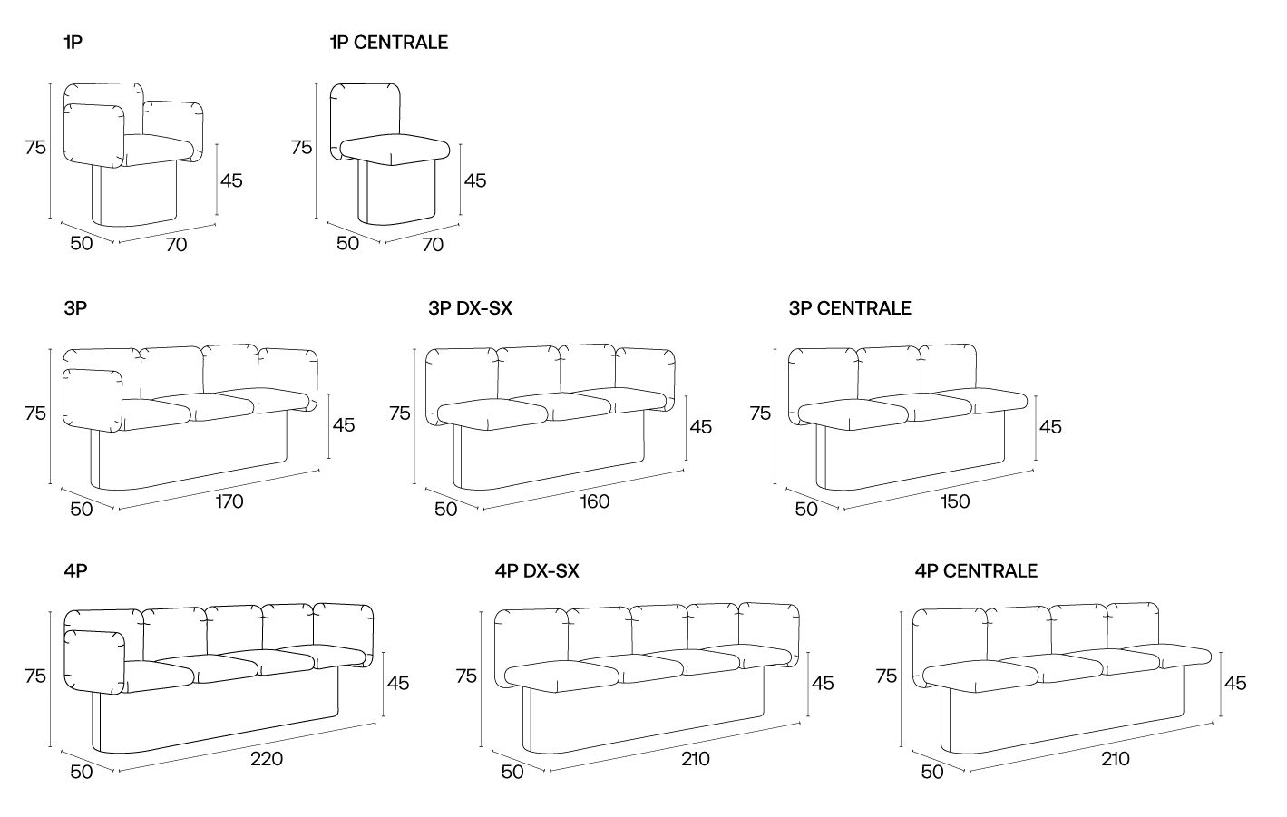 Litta Modular Systems dimensions