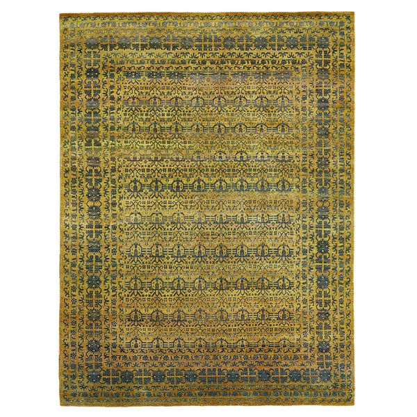 Green Transitional Wool Silk Blend Rug by Abchome