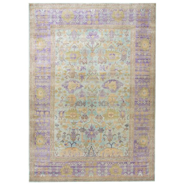 Purple Transitional Wool Blend Rug by Abchome