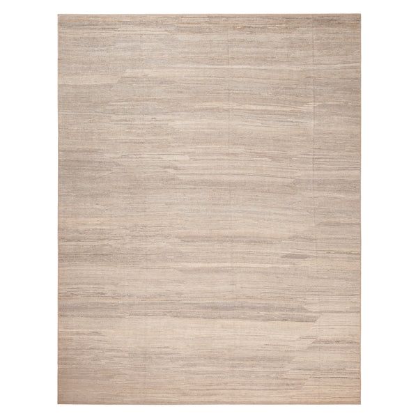 Natural Zameen Modern Wool Rug by Abchome