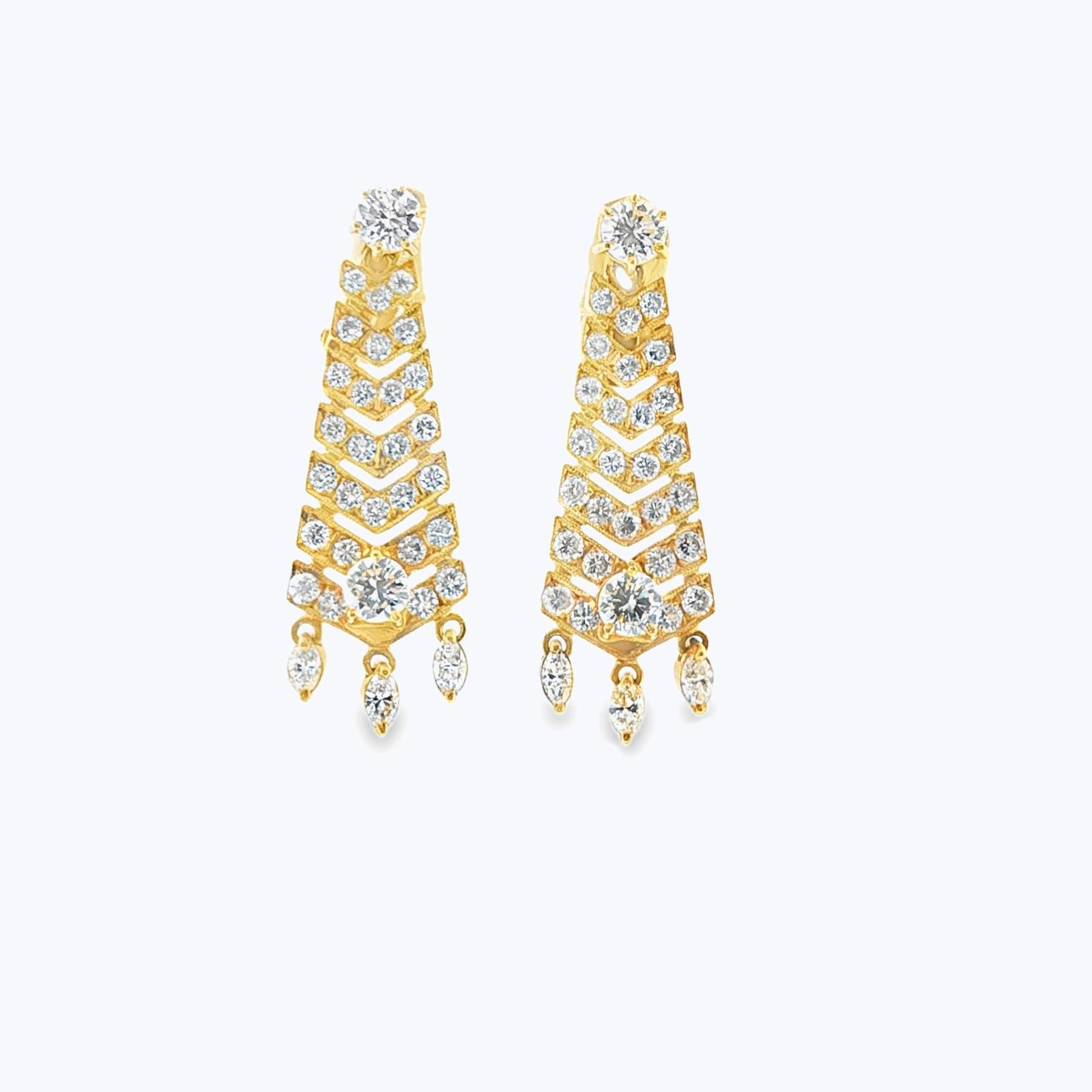 Diamond Pyramid Dangle Earrings by Abchome