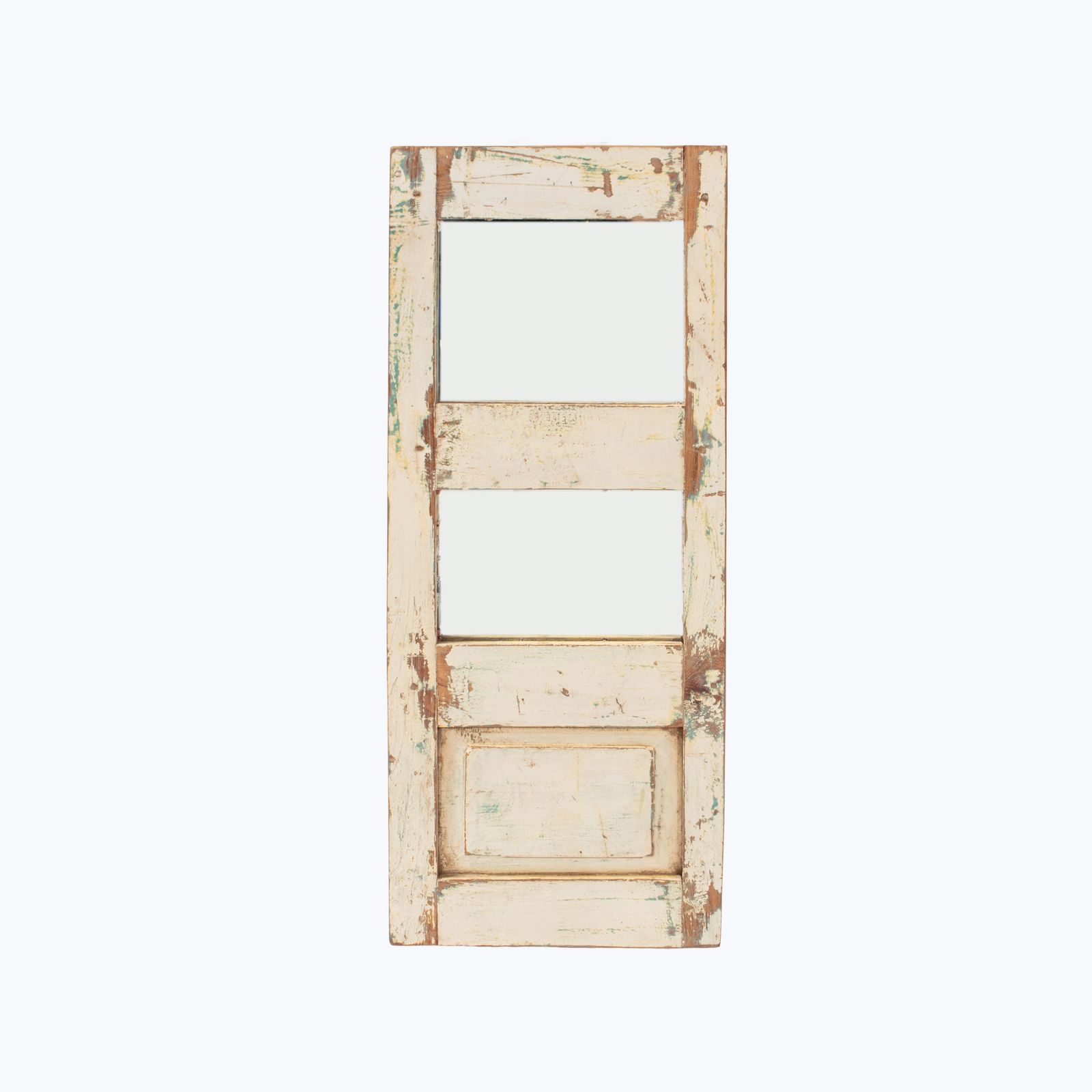 Vintage White Shutter Panel Mirror by Abchome
