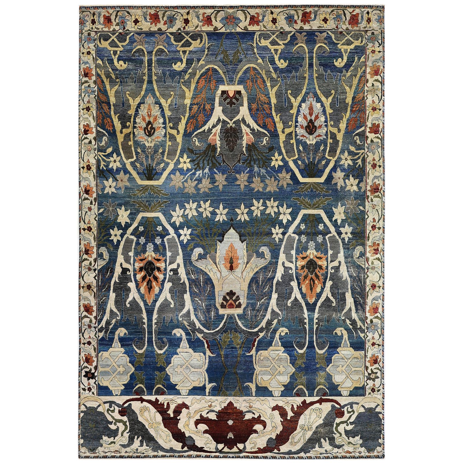 Blue Alchemy Traditional Wool Rug - 9'8" x 14'9" by Abchome