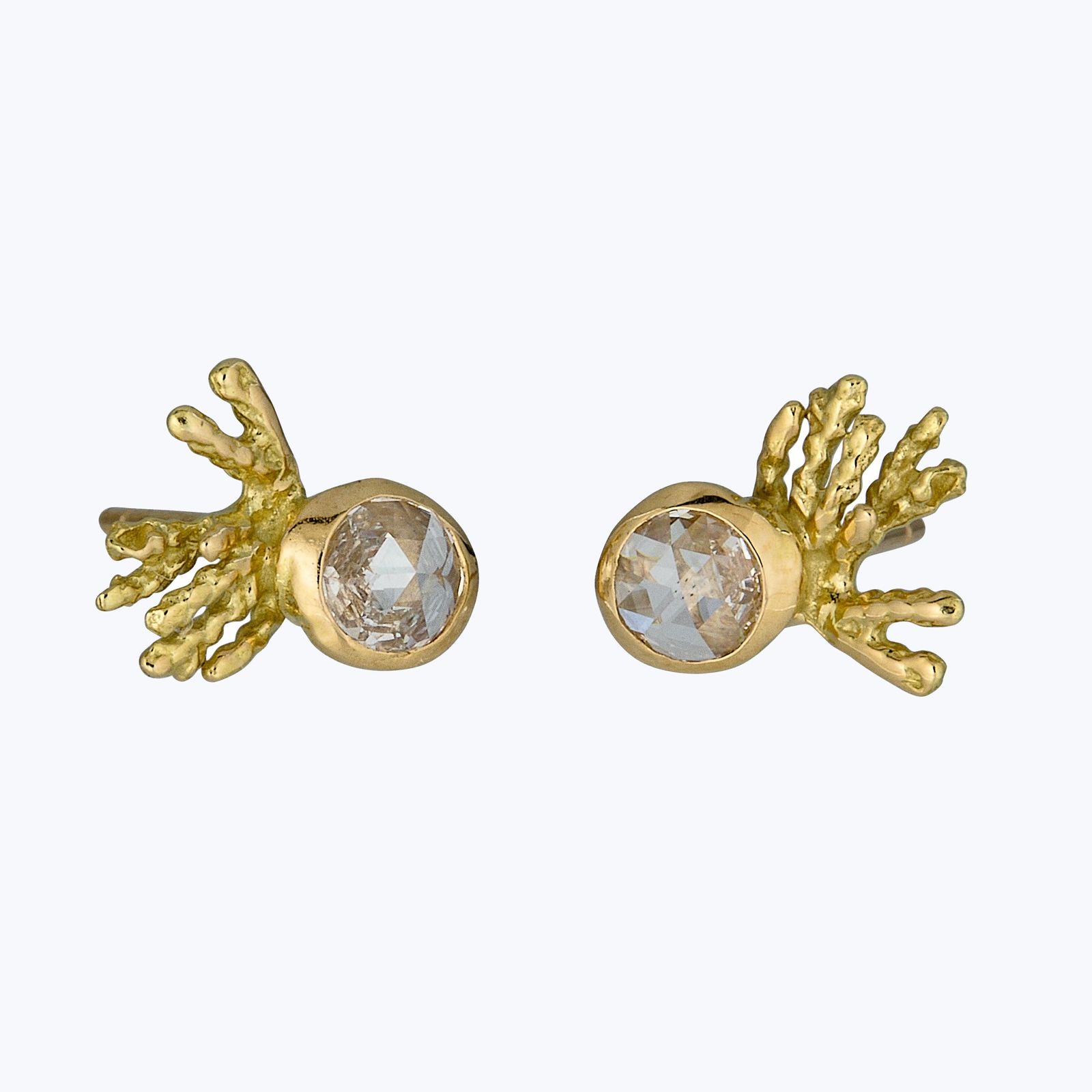 Large Rose Cut Diamond Comet Studs by Abchome