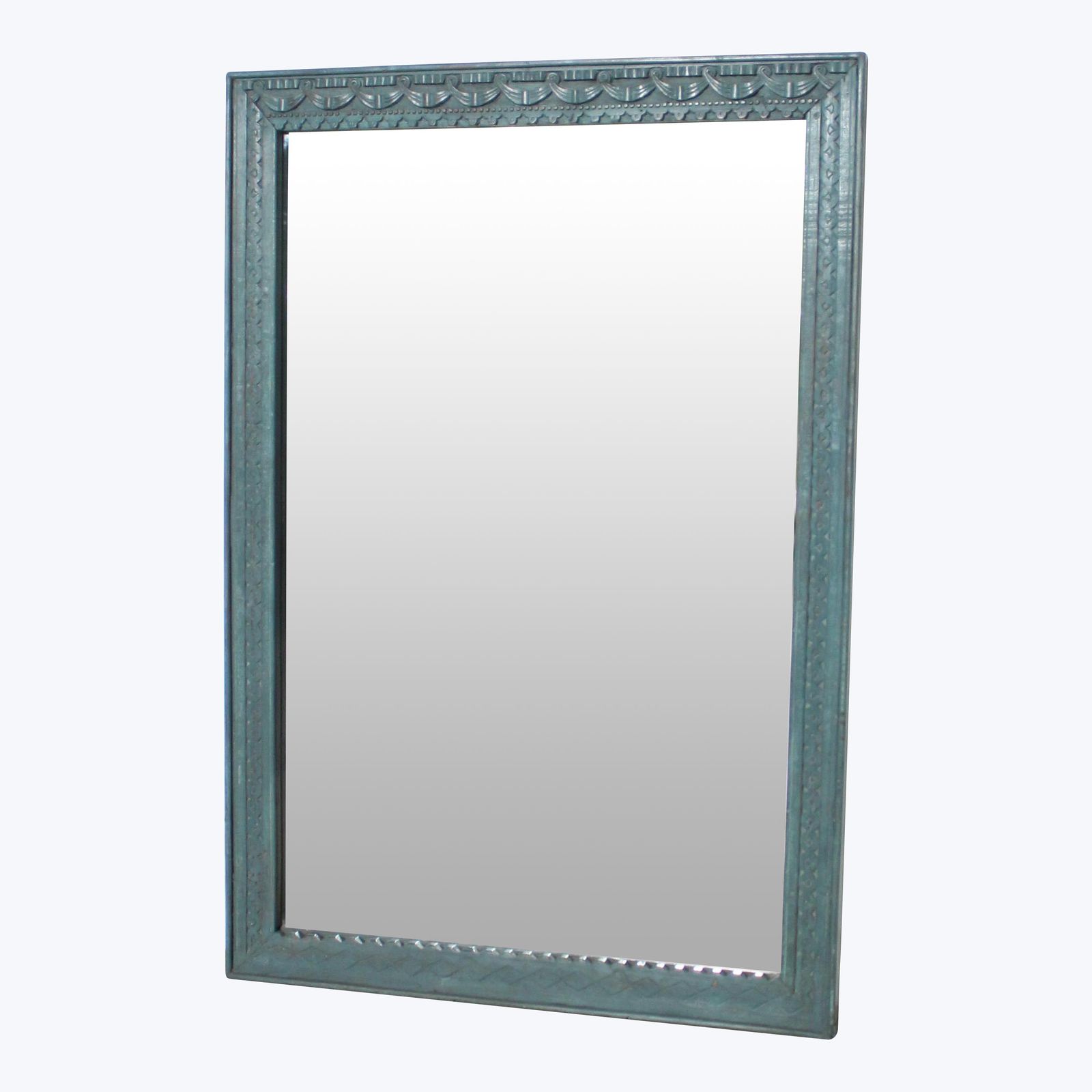 Vintage Green Ornate Mirror by Abchome