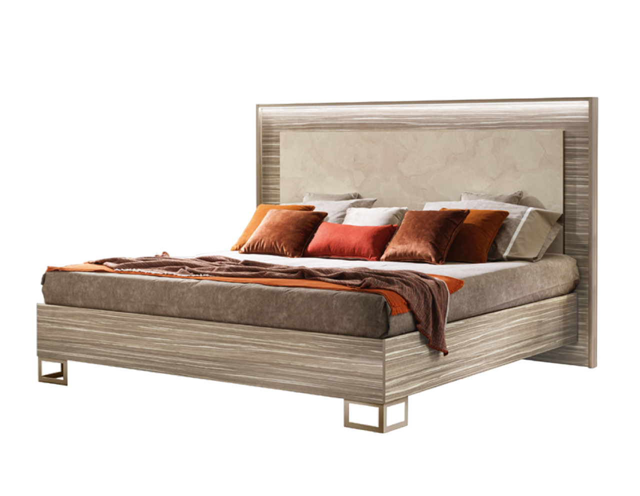 Luce Light Queen/king size wooden bed by ADORA