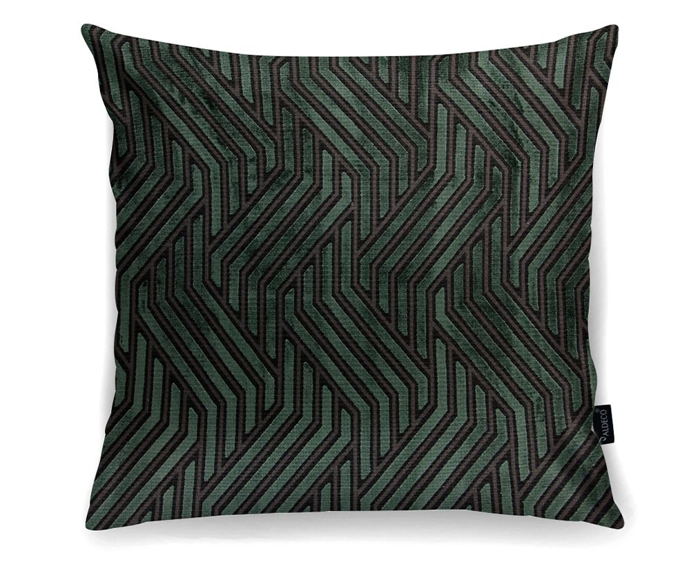 CUSHION MODERNIST JACQUARD VELVET MOSS GREEN 50×50 by Aldeco